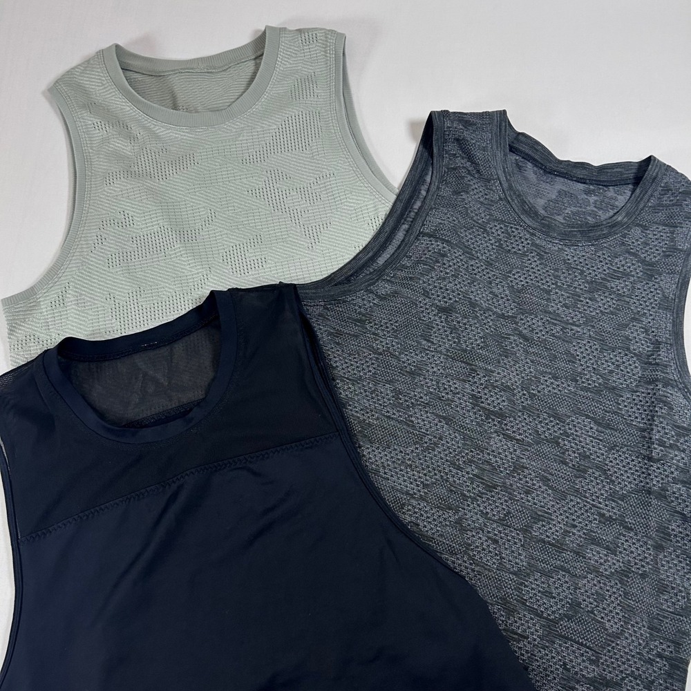 Lululemon Tank Top Bundle Womens 6 Swiftly Breathe Muscle Gray Black Activewear